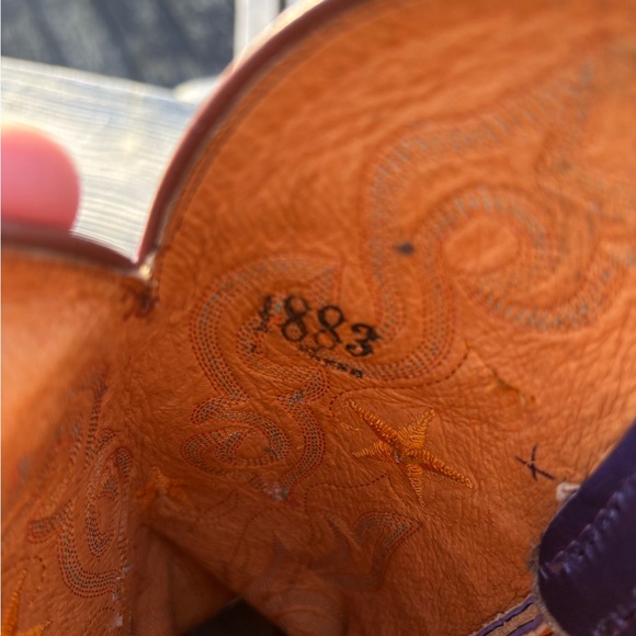 Lucchese Western Cowboy Leather Boots - Women’s size 10 D.  Blue with Stars - Picture 14 of 16